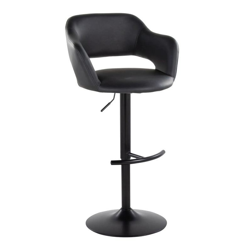 Margarite - Contemporary Adjustable Barstool With Swivel With Rounded T Footrest (Set of 2) by Unique Piece Furniture