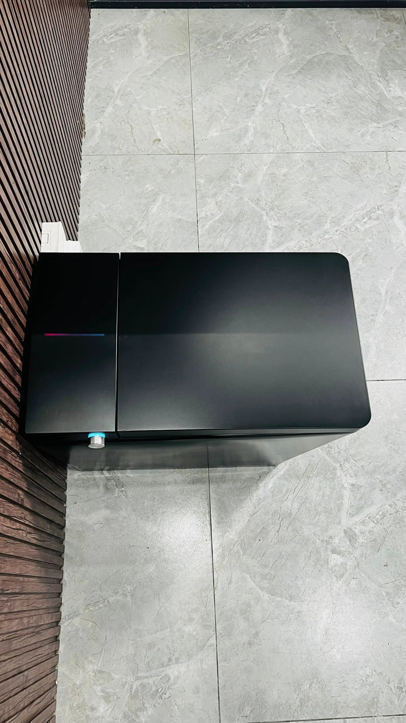 Black Square Smart Toilet with Built-In Tank and Remote Control by HouseOfZazla