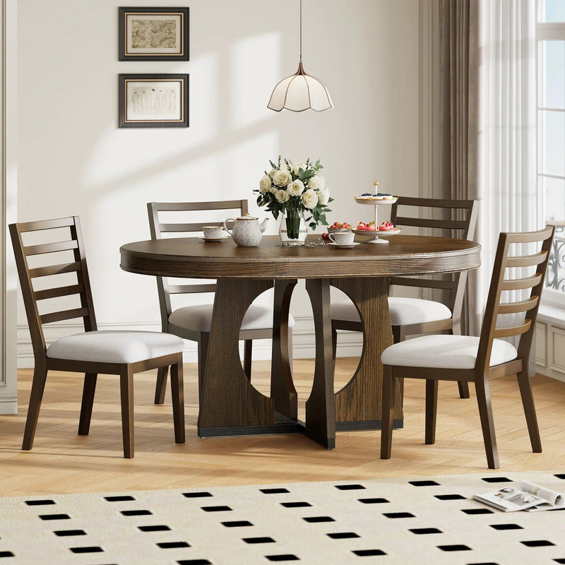 Round Dining Table Set For 4 With Chairs by HouseOfZazla