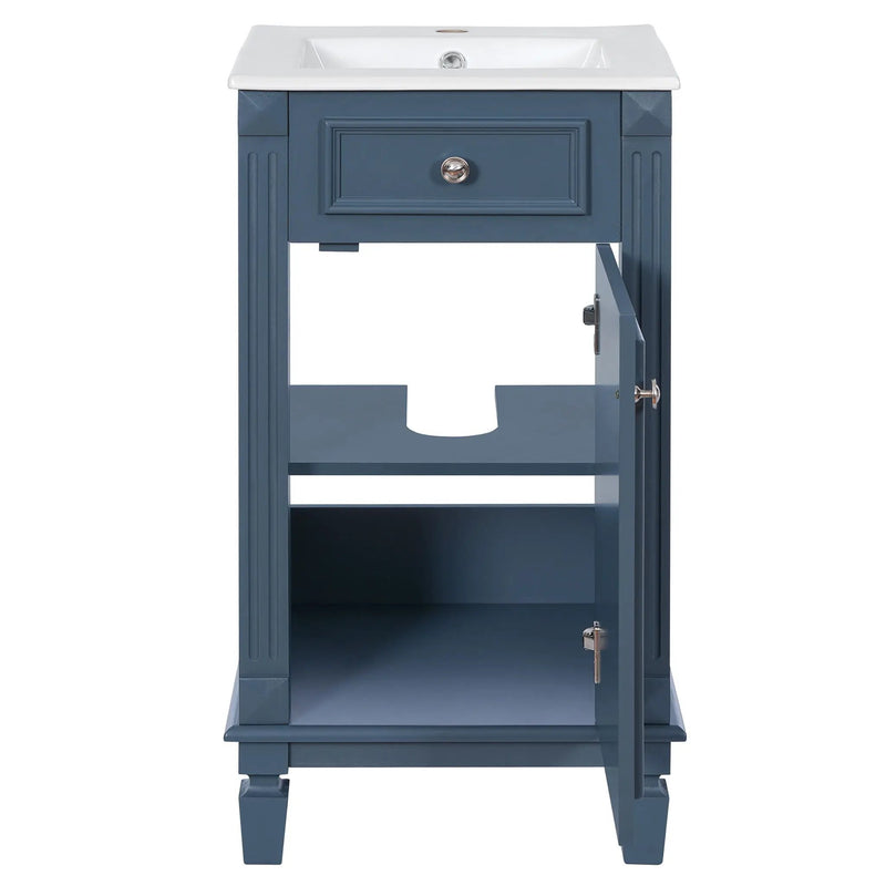 Bathroom Vanity With Sink, Soft-Closing Door, Adjustable Shelf by Unique Piece Furniture