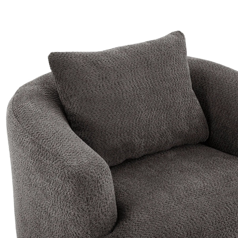 360° Swivel Barrel Sofa Chair With Throw Pillow, Upholstered Accent Chair by HouseOfZazla
