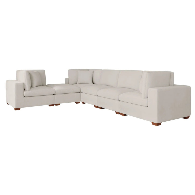 Lakeview 6-piece Upholstered Modular Sectional Sofa Ivory by Unique Piece Furniture