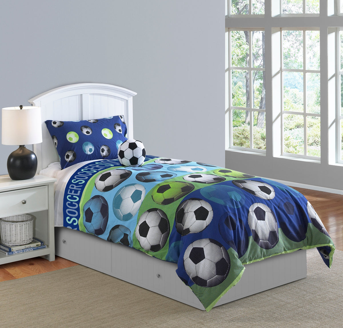 Soccer League 4Pc Full Comforter Set with Soccer Pillow - Multi