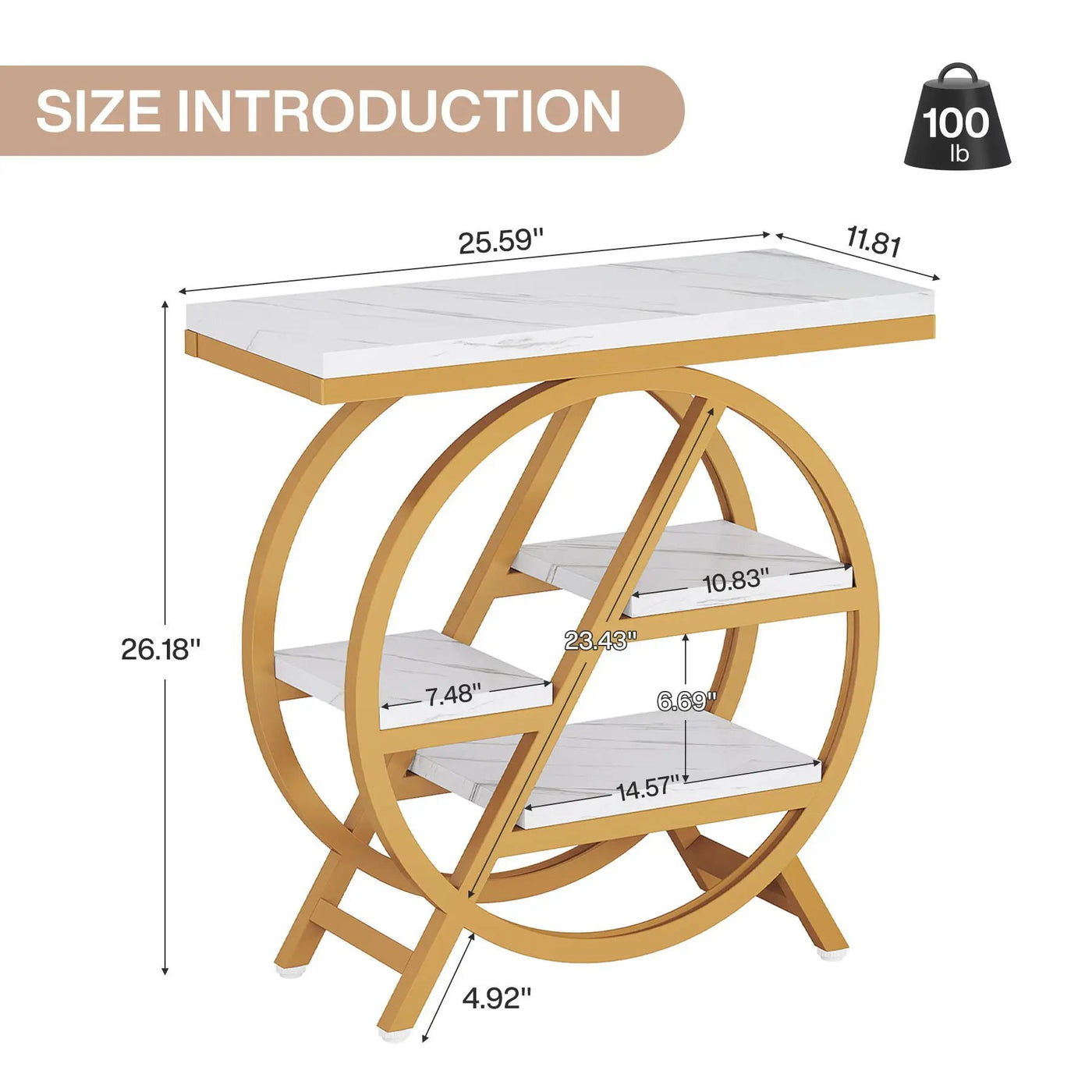 Modern Narrow End Table With 3 Tier Shelves by HouseOfZazla