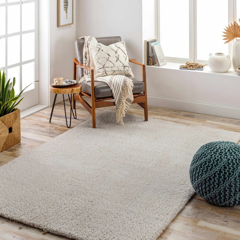 Heavenly Solid Beige Plush Rug by Hauteloom