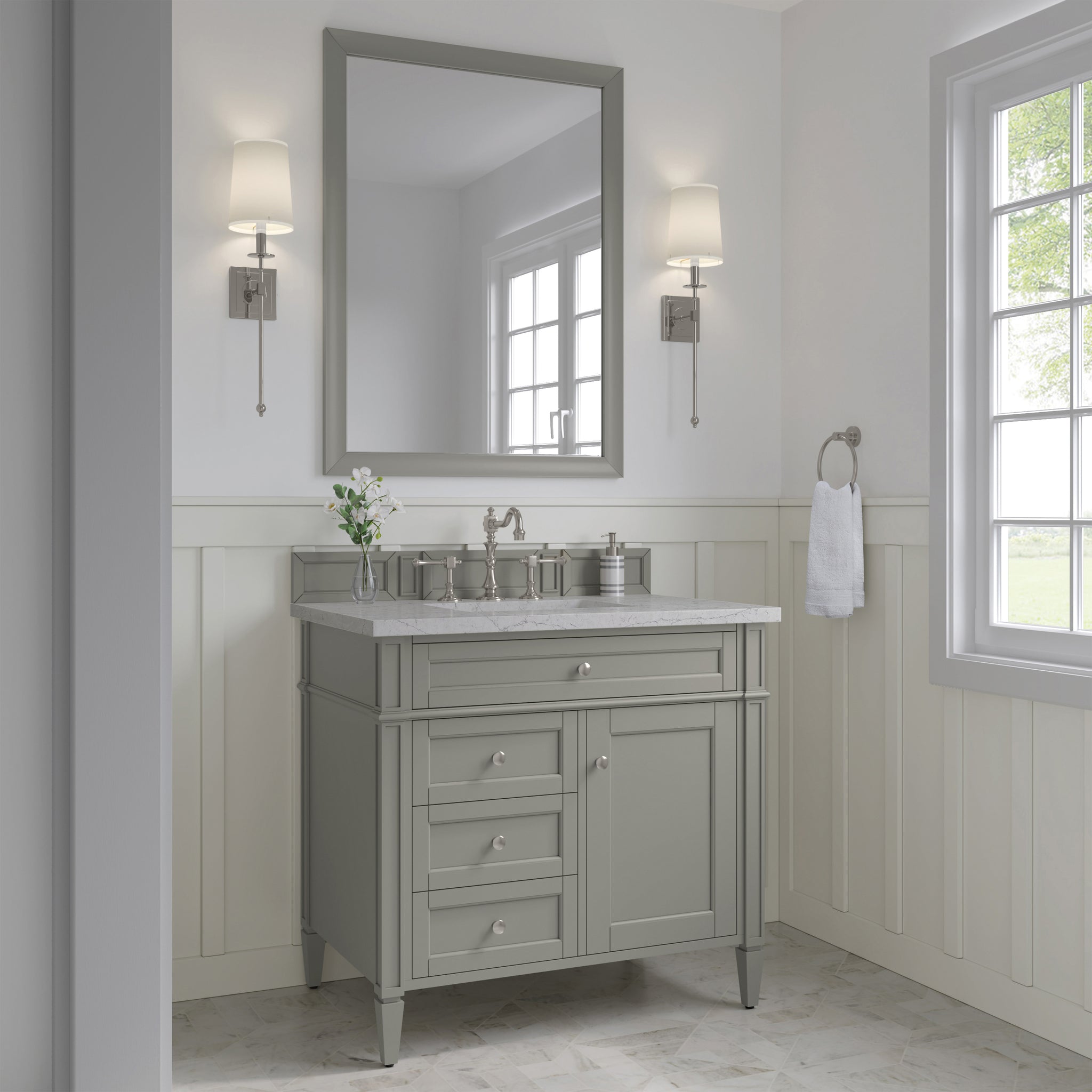 James Martin Brittany 36" Single Bathroom Vanity, Urban Gray, view 39
