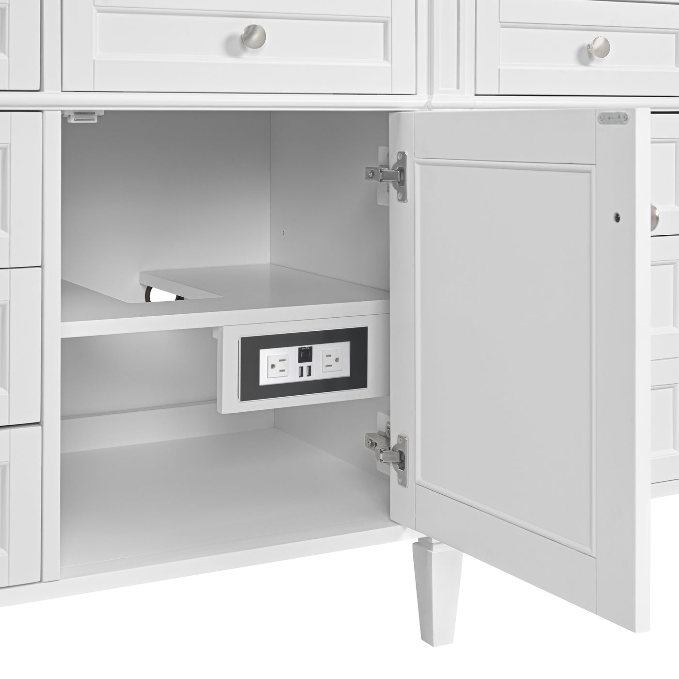 James Martin Brittany 84" Double Bathroom Vanity, Bright White by James Martin