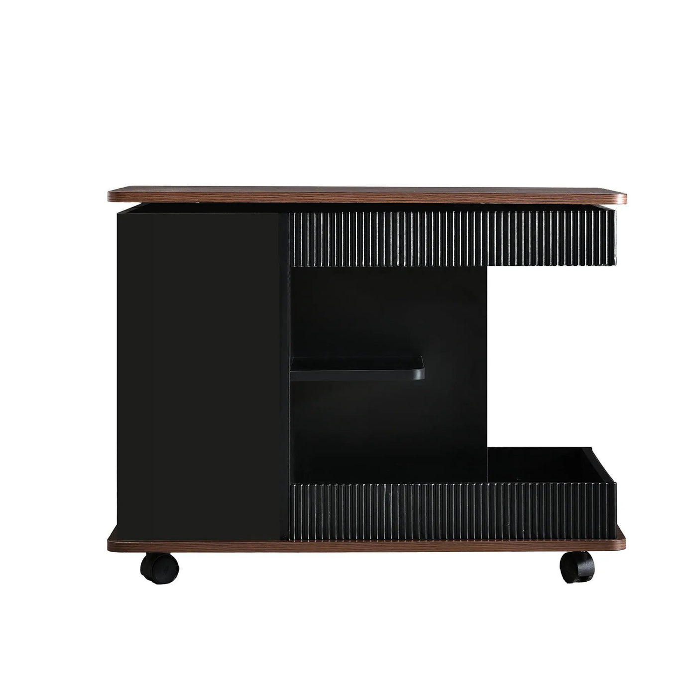 Adjustable End Table With Wheels, 360°Rotating Top And Storage Space by HouseOfZazla