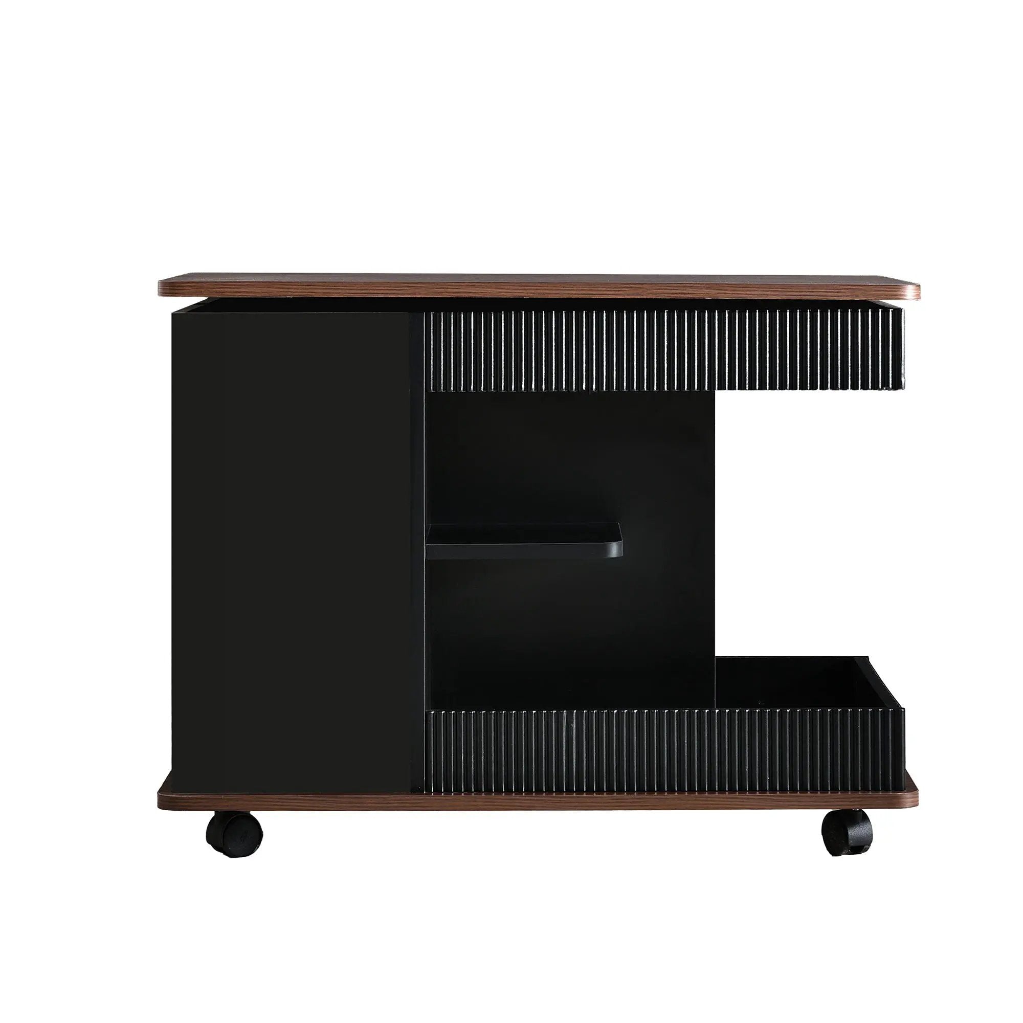 Adjustable End Table With Wheels, 360°Rotating Top And Storage Space by HouseOfZazla