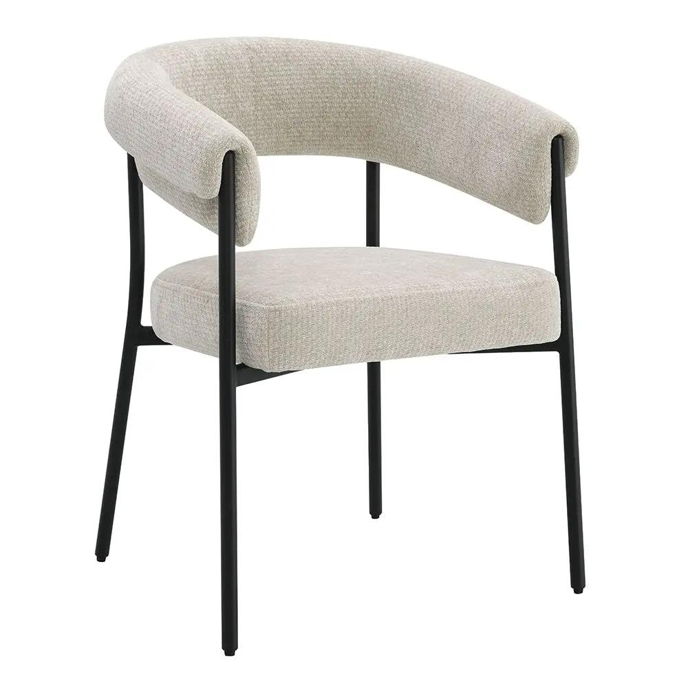 Jirina - Chenille Arm Chair (Set of 2) - Beige & Black by Unique Piece Furniture