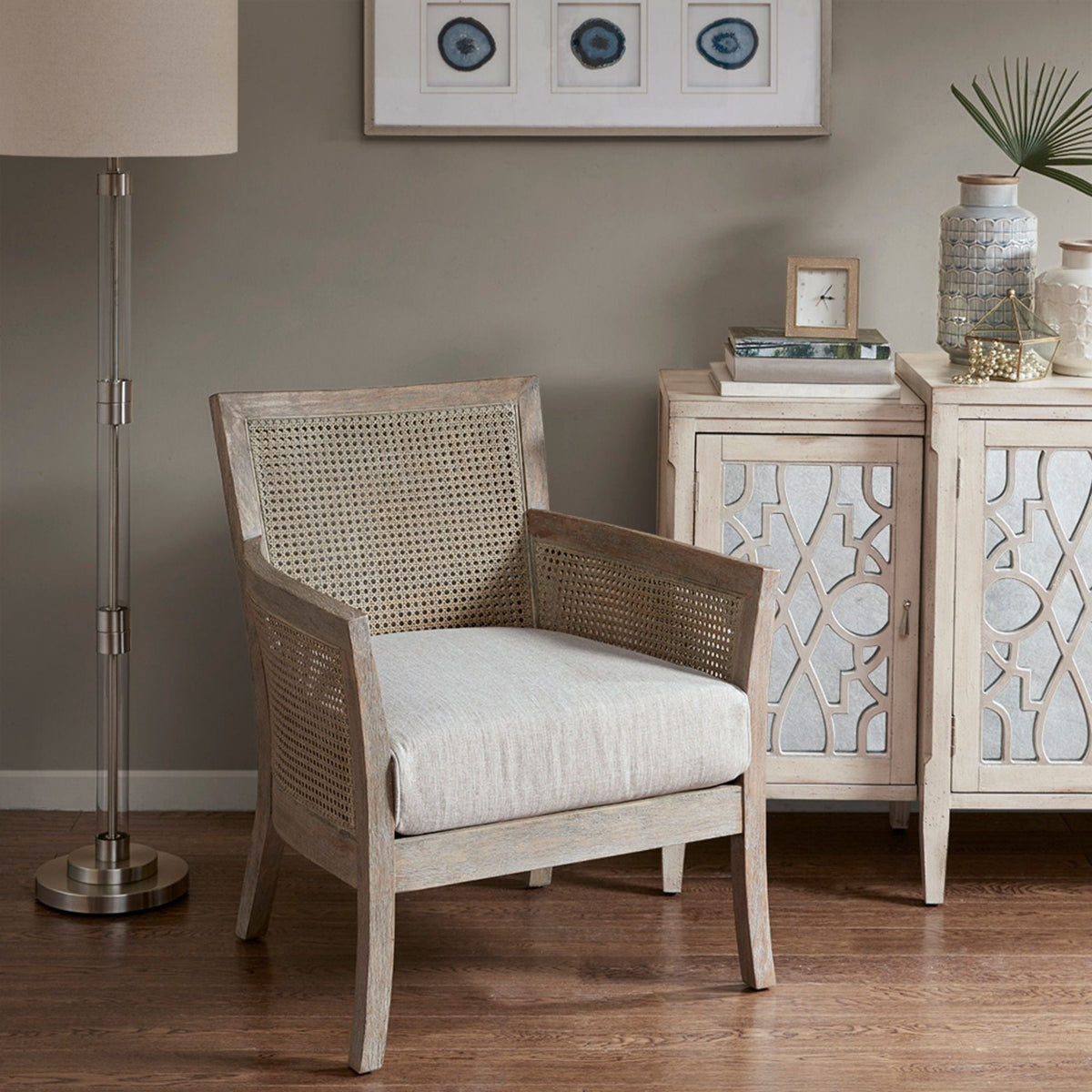 Cane Armchair with High Density Foam - Cream / Reclaimed Natural, photo 5 of 9