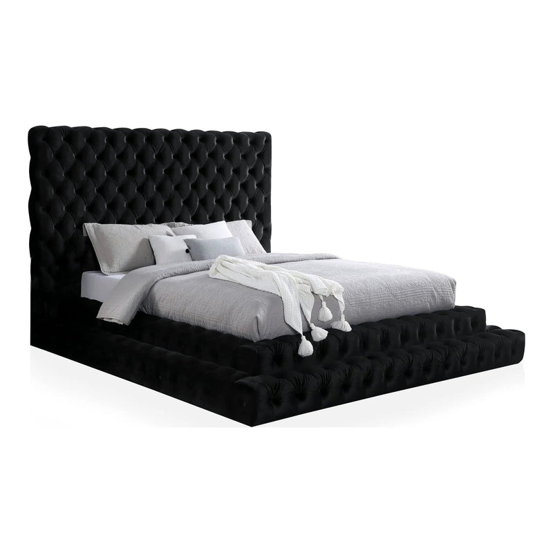 Tufted Oversized Headboard Platform Bed With Fully Upholstered Frame by Unique Piece Furniture