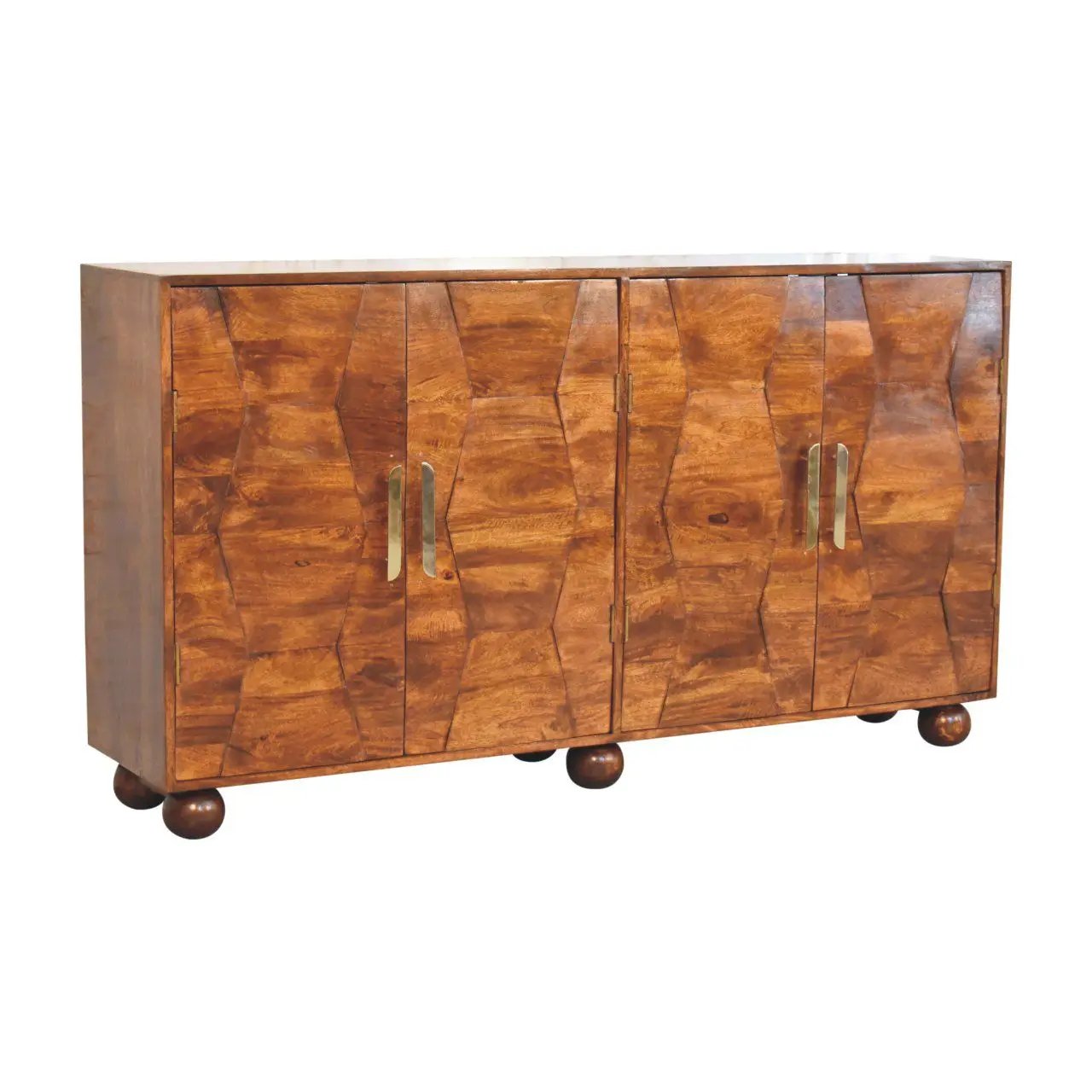 Wavecrest Cabinet, 4 Shelves - Chestnut by HouseOfZazla