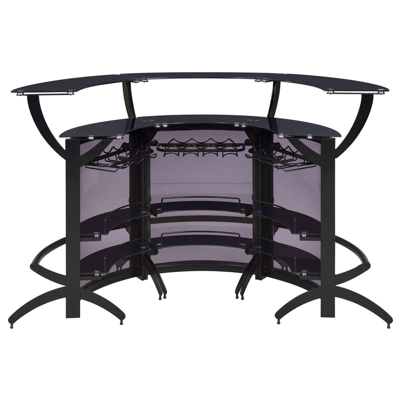 Elaina - 3 Piece Curved Freestanding Home Bar - Black by HouseOfZazla