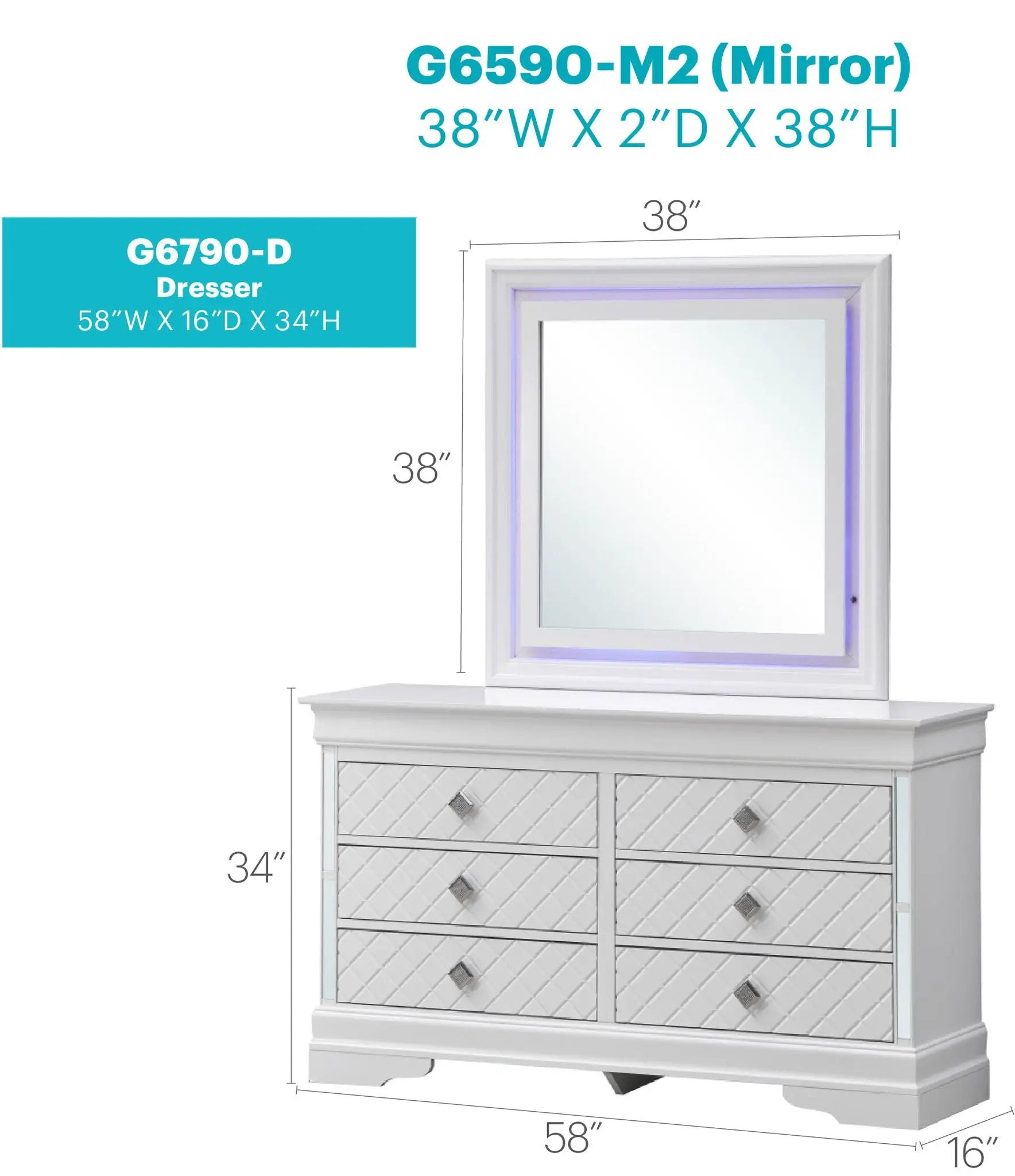 Verona - Dresser - Silver Champagne by Unique Piece Furniture