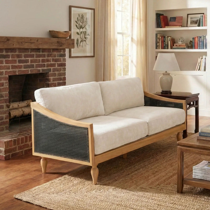 Loveseat Sofa With Armrests - Black by HouseOfZazla