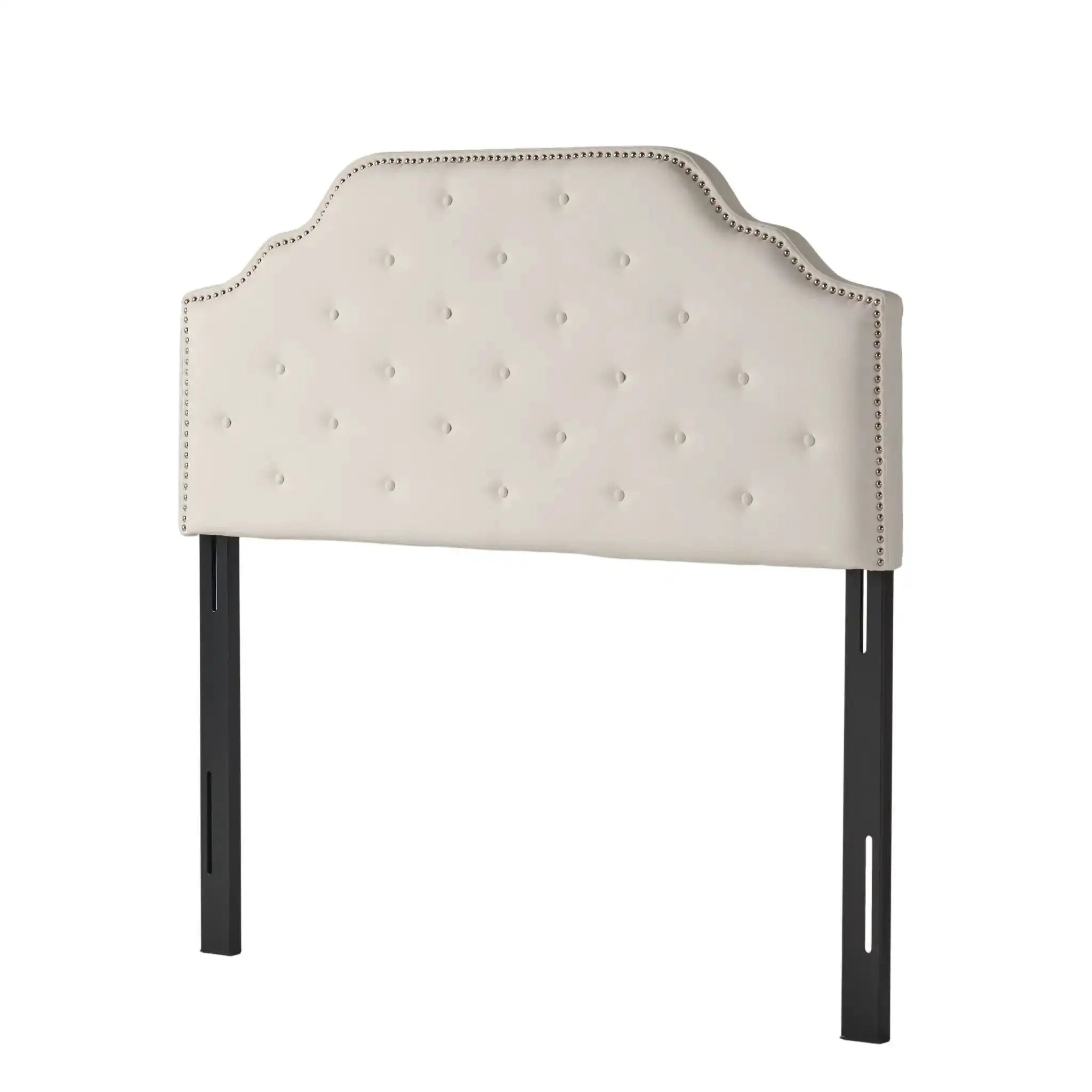 Charismatic Queen Size Headboard with Button Tufting and Nailhead Trim by HouseOfZazla