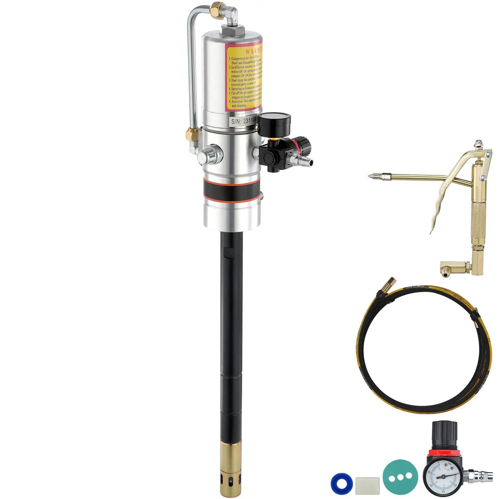 VEVOR Air Operated Grease Pump with 13 ft Hose and 360° Swivel Gun by HouseOfZazla
