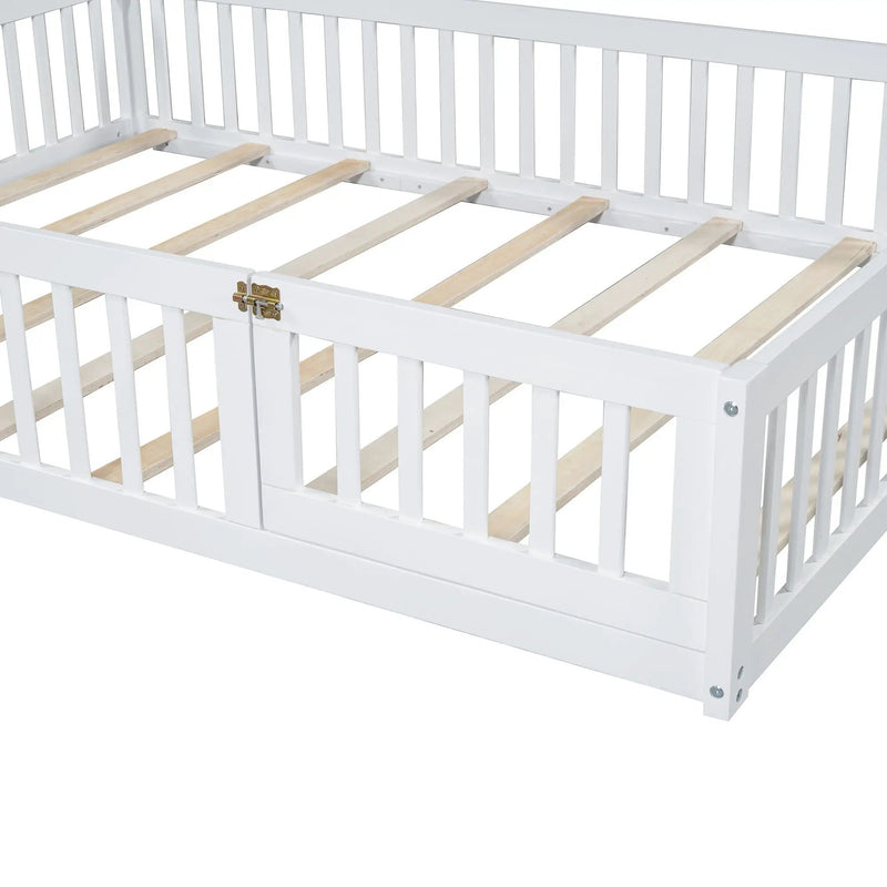 House Platform Bed With Guardrail by HouseOfZazla