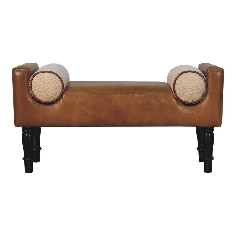 Solid Wood Chester Buffalo Bench, Upholstered by HouseOfZazla