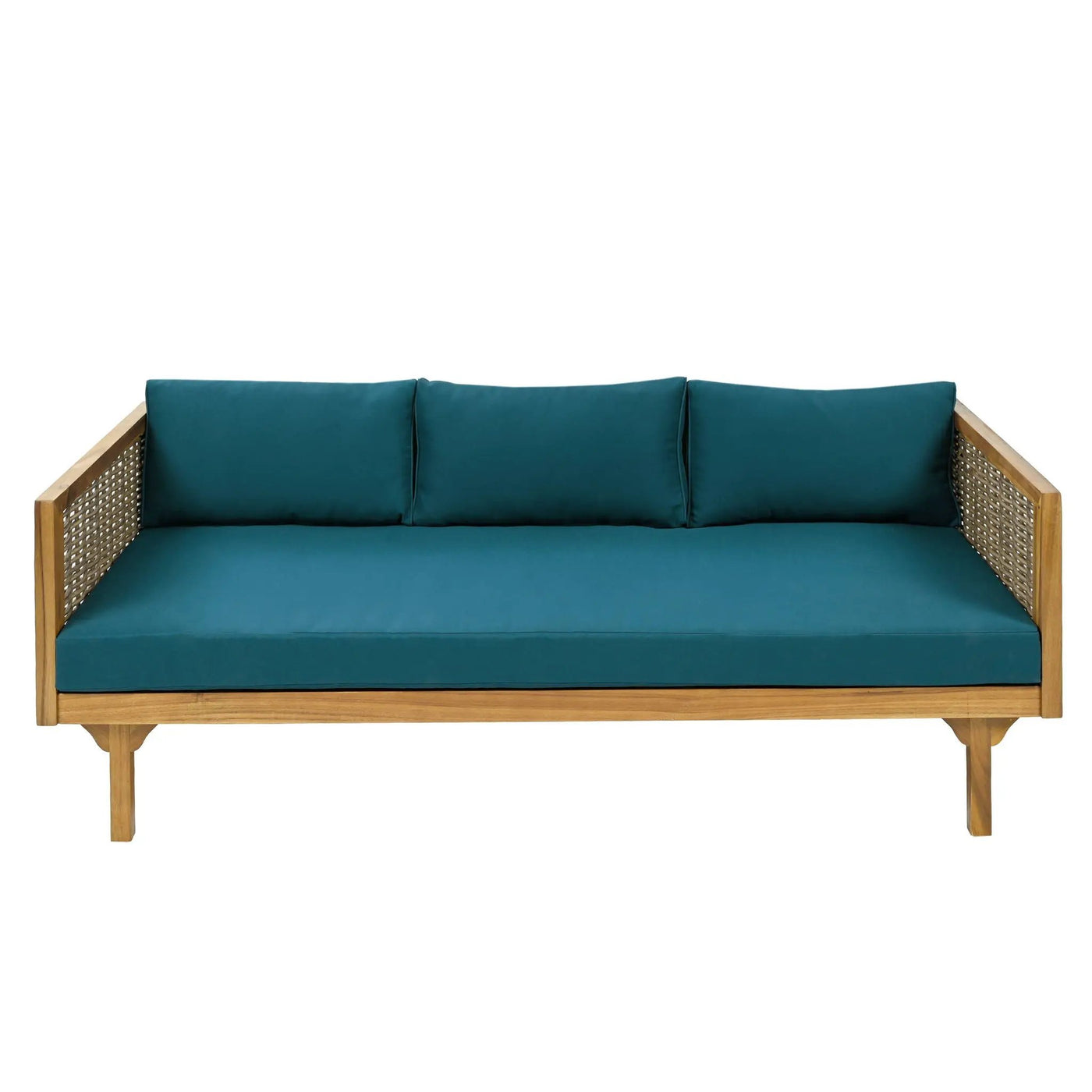 Claremont 3 Seater Daybed Teak Acacia Wood Water Resistant Cushions by HouseOfZazla