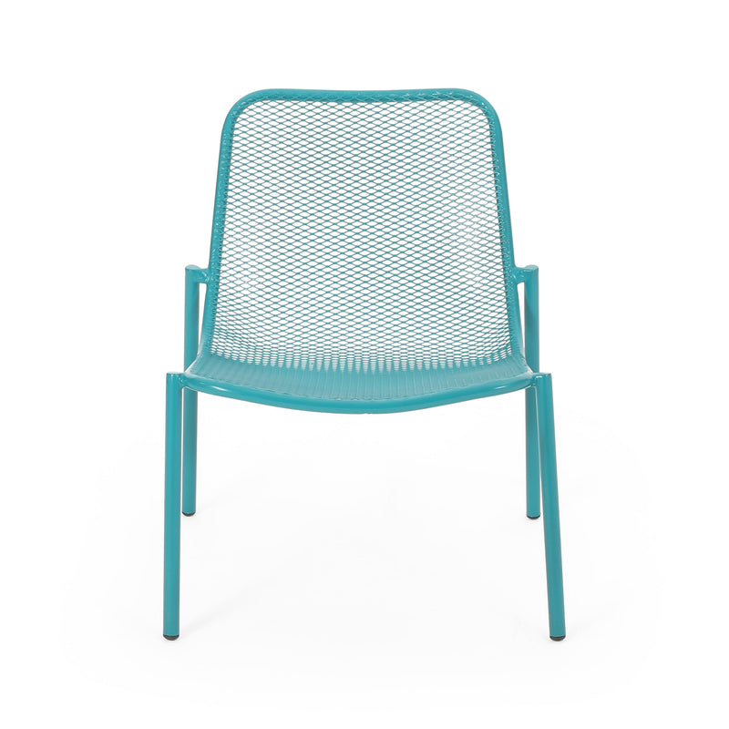 Kincaid Outdoor 3-Piece Conversation Set with Iron Frame - Teal by HouseOfZazla