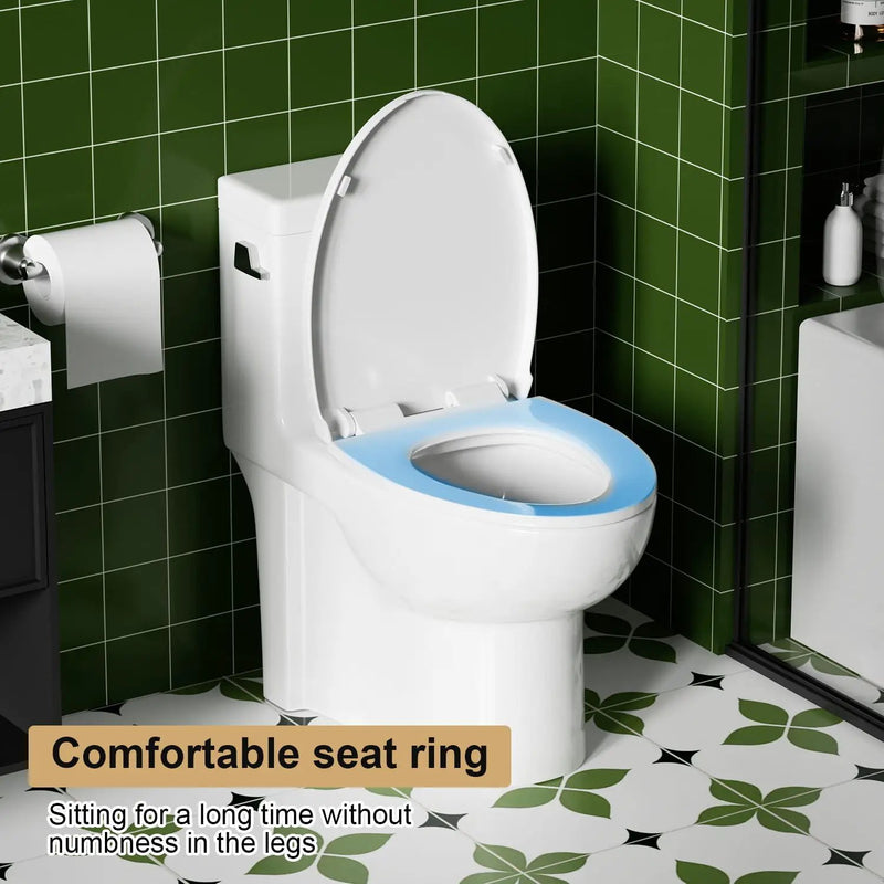 Gloss Tornado Flush 1 Piece Elongated Toilet With Siphonic Side Press, ADA Comfort Chair Height - Gloss White by HouseOfZazla