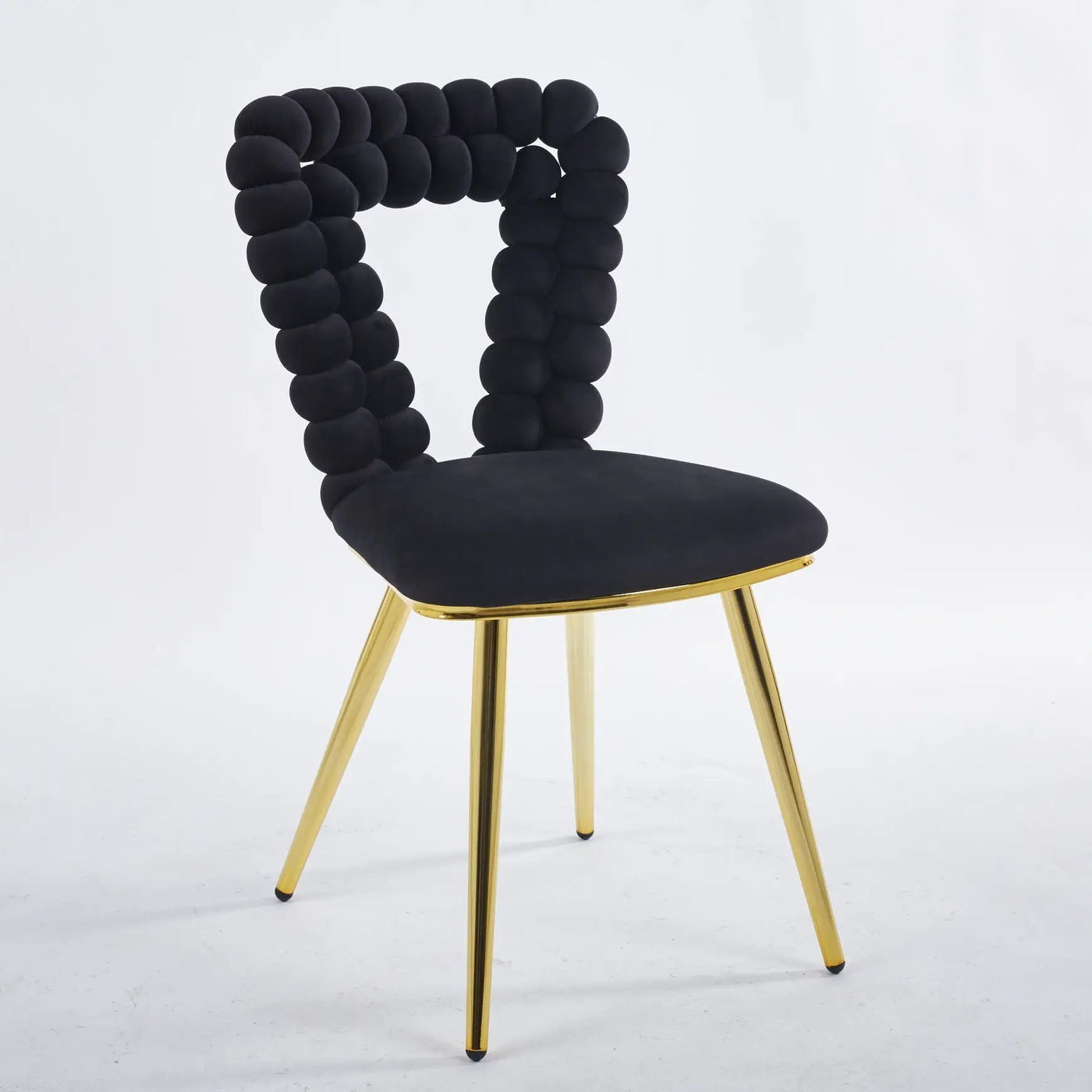 Modern Chair With Iron Tube Legs, Soft Cushions And Comfortable Backrest, Suitable For Dining Room, Living Room, Cafe, Hairball Back by HouseOfZazla