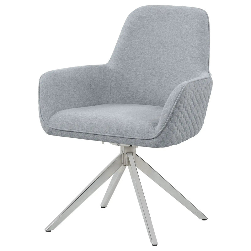 Flare - Arm Side Dining Chair With Tufting - Gray by HouseOfZazla