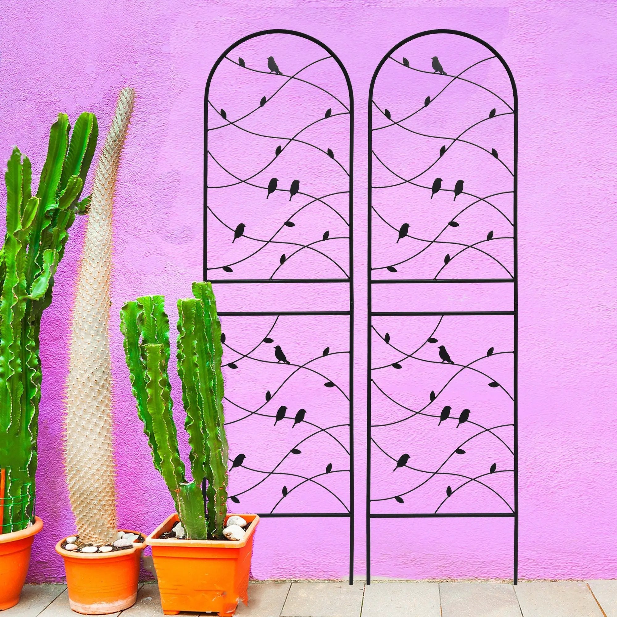 2 Pack Metal Garden Trellis 71" x 19.7" Rustproof Outdoor Plant Support by HouseOfZazla