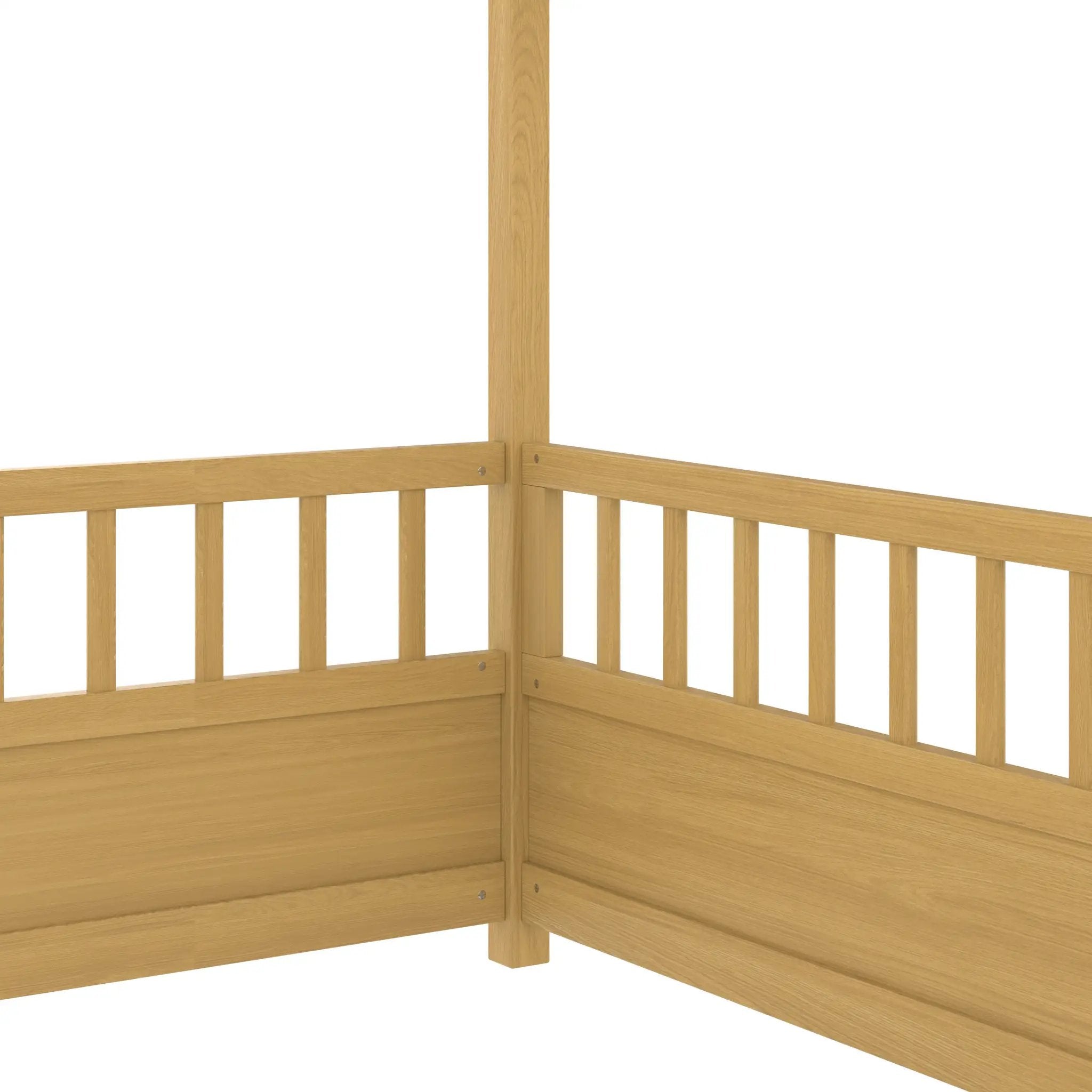 Full Size Wooden Bed with House Roof Frame by HouseOfZazla
