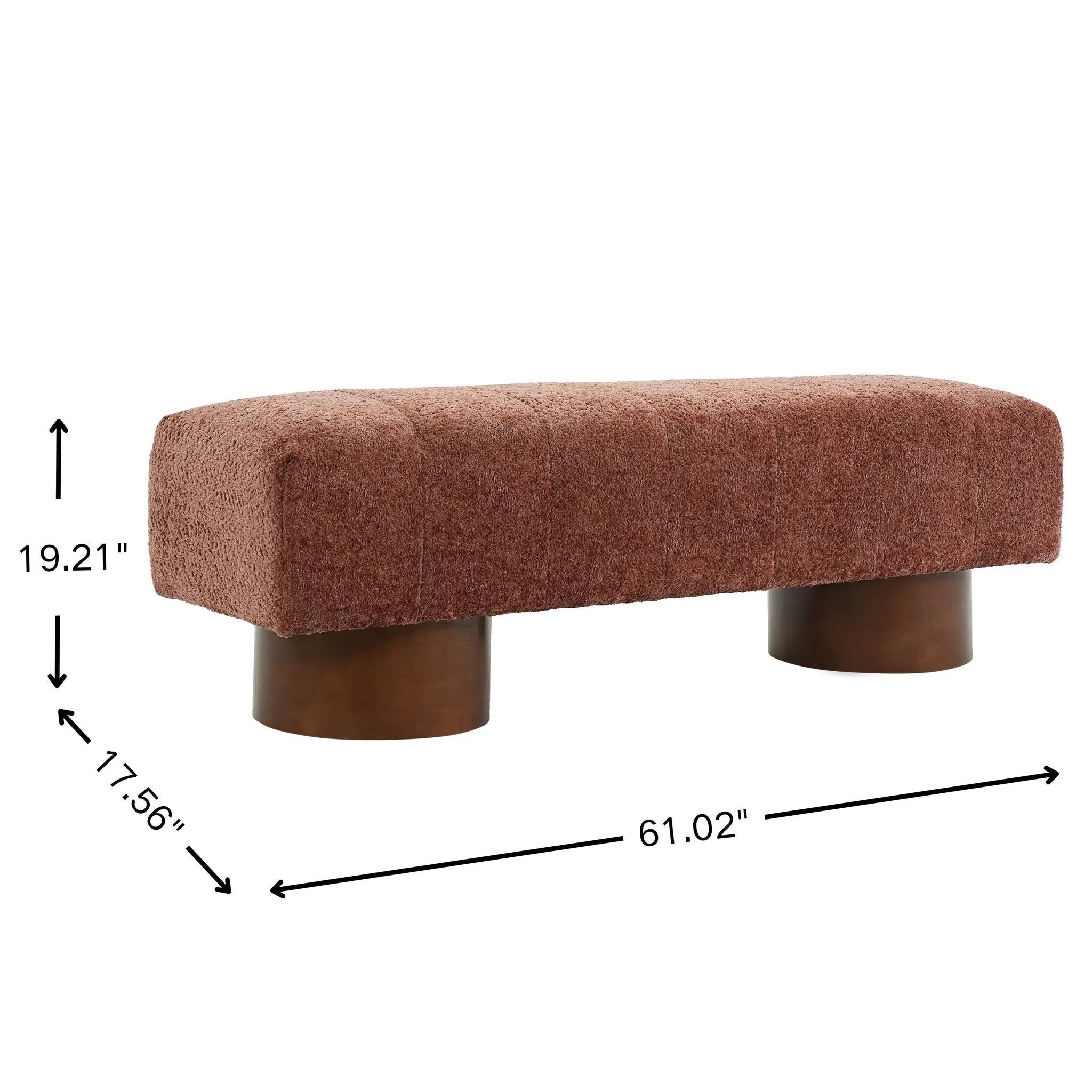 Rust Red Boucle Indoor Dining Bench by HouseOfZazla