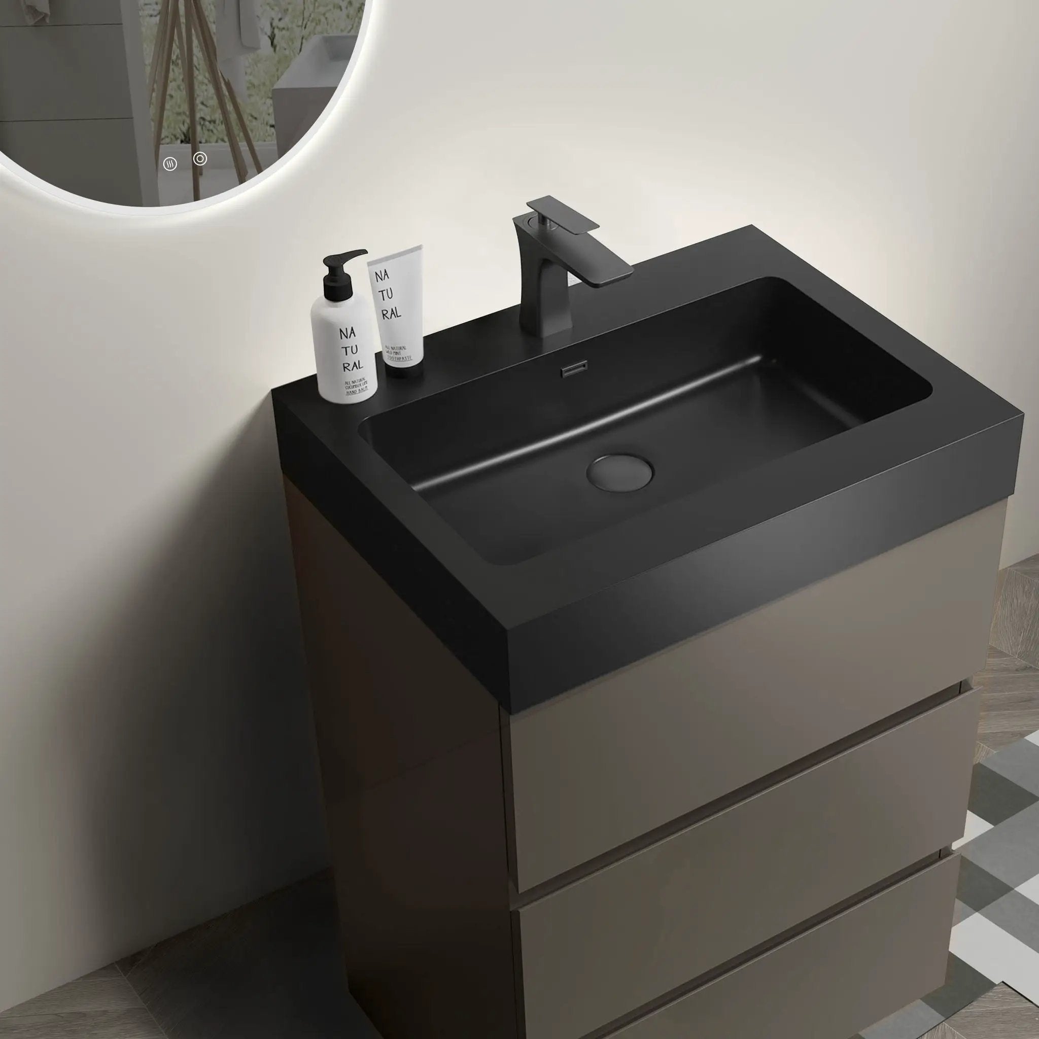 Alice - Bathroom Vanity With Sink, Large Storage Freestanding Bathroom Vanity For Modern Bathroom, One-Piece Sink Basin Without Drain And Faucet by Unique Piece Furniture