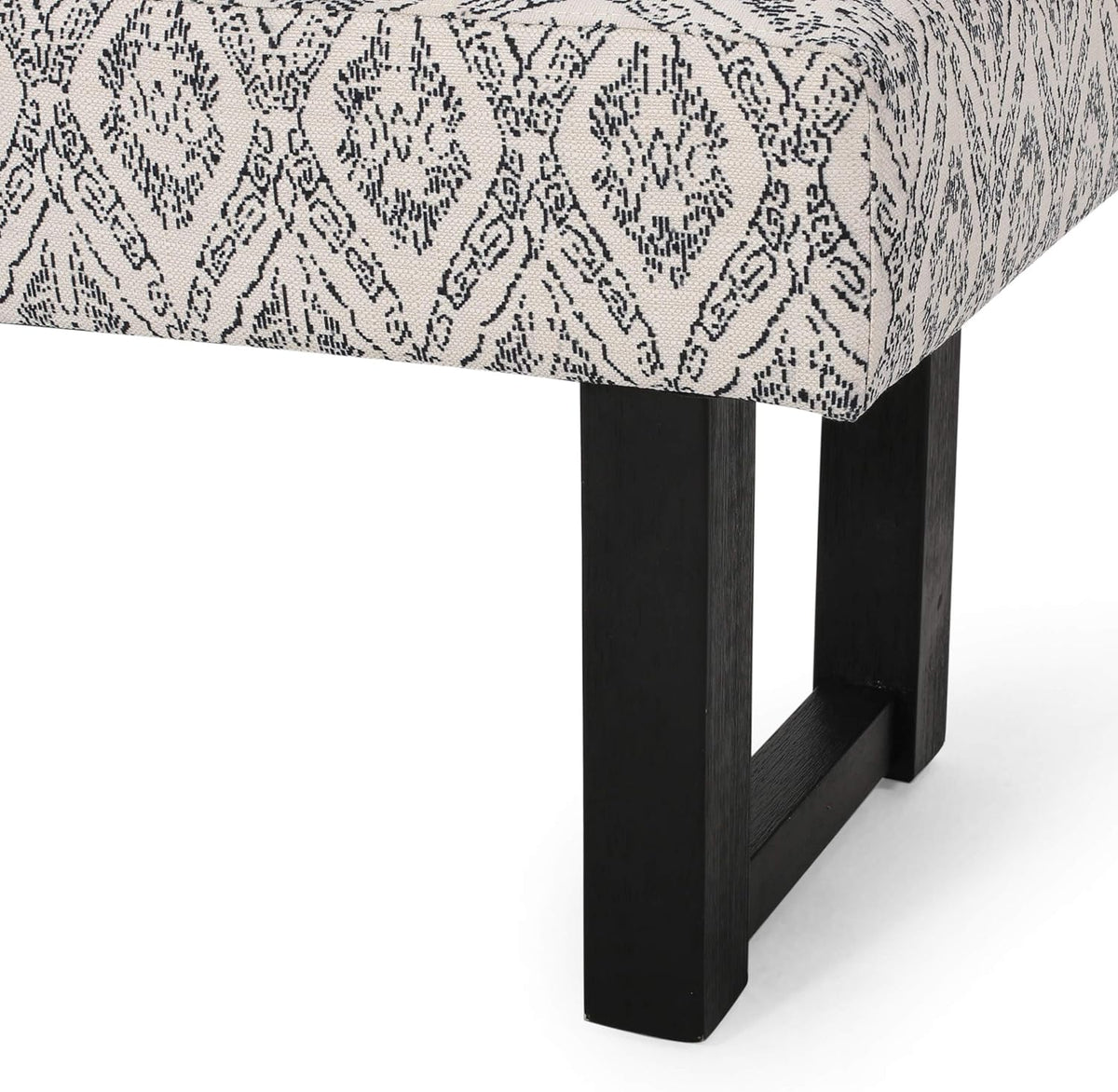 Ashford Boho Fabric Bench with Rubberwood Frame - Natural/Boho, photo 3 of 8