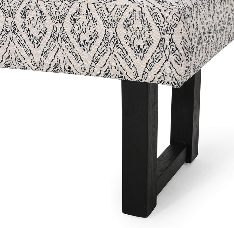 Ashford Boho Fabric Bench with Rubberwood Frame - Natural/Boho, photo 3 of 8