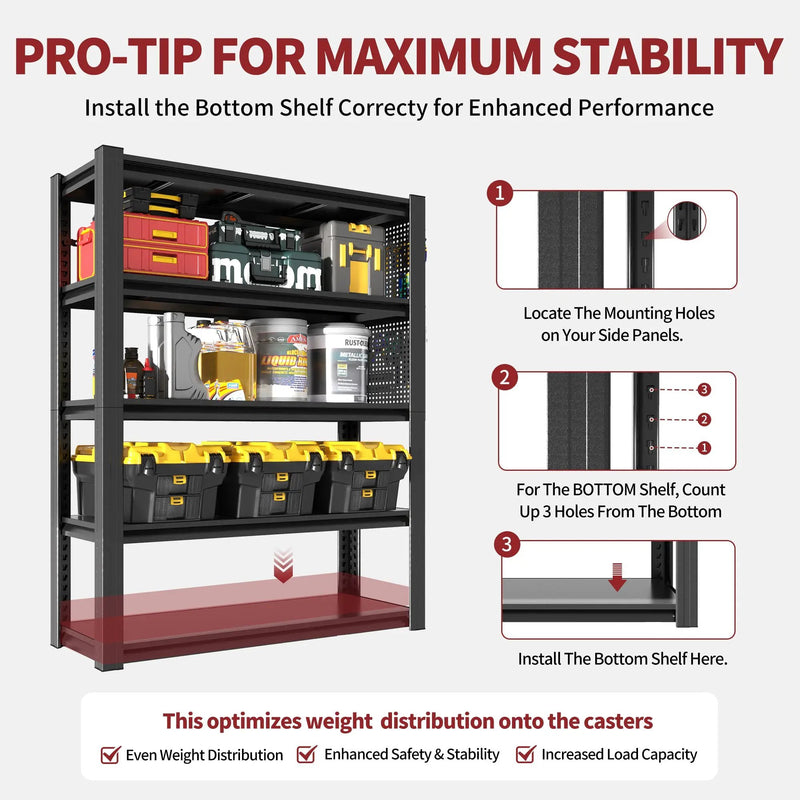 78"H 5-Tier Adjustable Heavy-Duty Storage Shelving Unit by HouseOfZazla