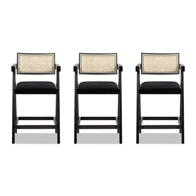 Milan - Modern Webbing Back Stool With Arms (Set of 3) by Unique Piece Furniture