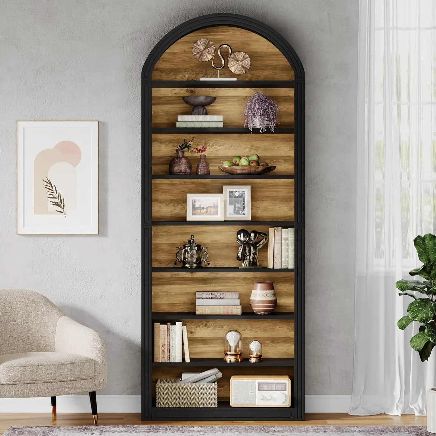 8 Tier Arched Open Display Shelving Unit For Living Room by HouseOfZazla