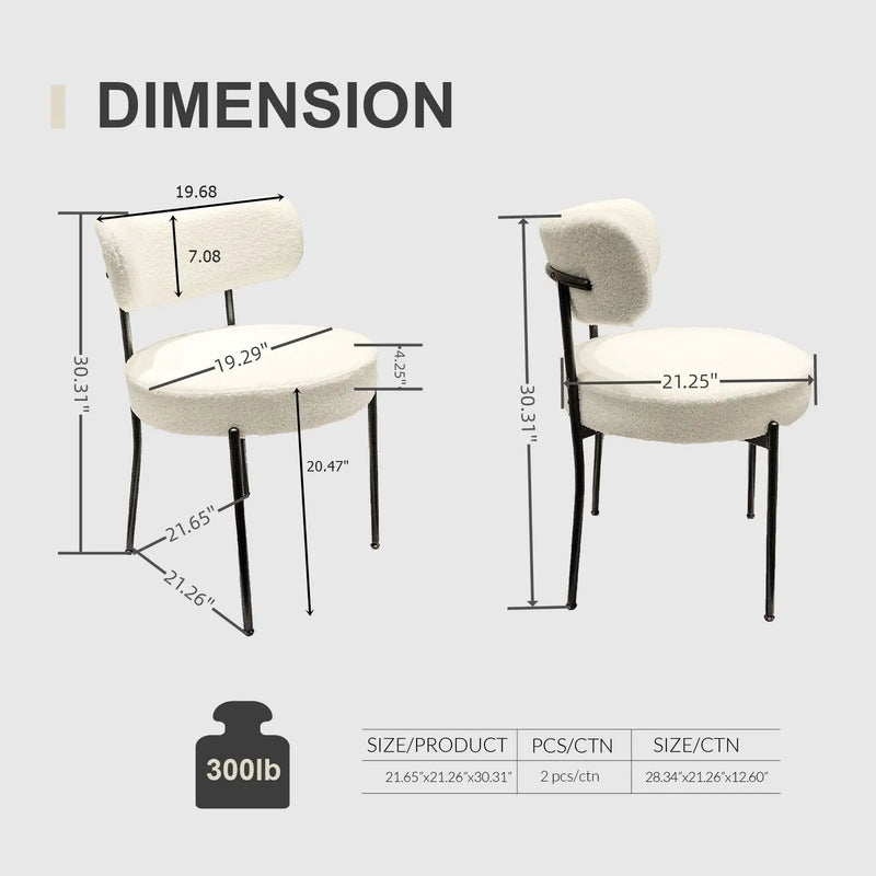 Mid-Century Modern Dining Chair With Curved Backrest by Unique Piece Furniture