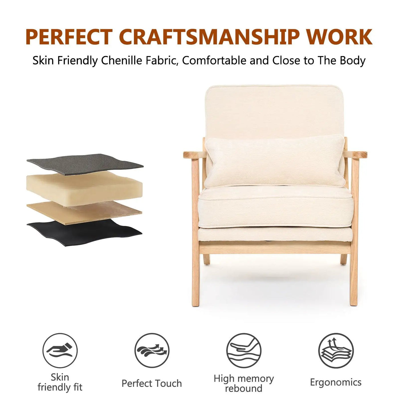 Living Room Chair With Lumbar Pillow by HouseOfZazla