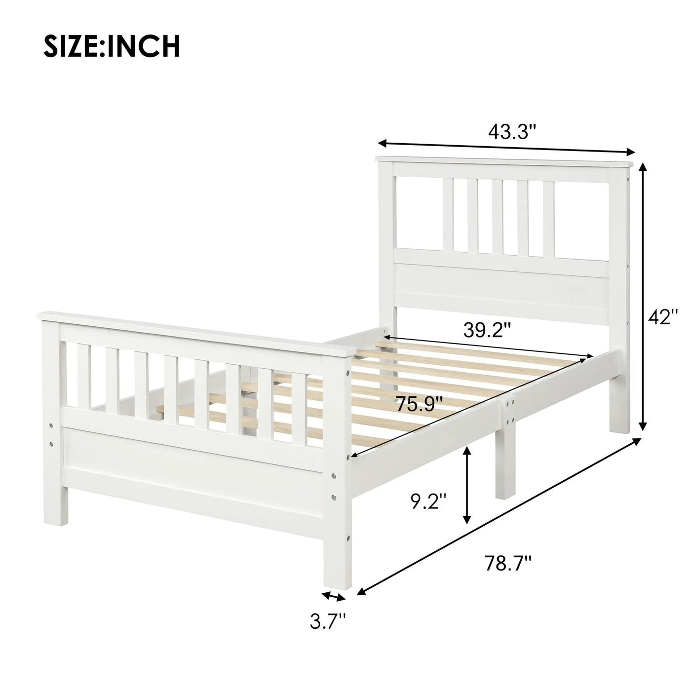 Platform Bed With Paneled Headboard And Footboard by HouseOfZazla