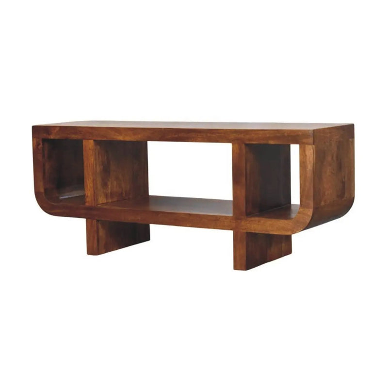 Solid Wood Orion Curved Media Unit by HouseOfZazla