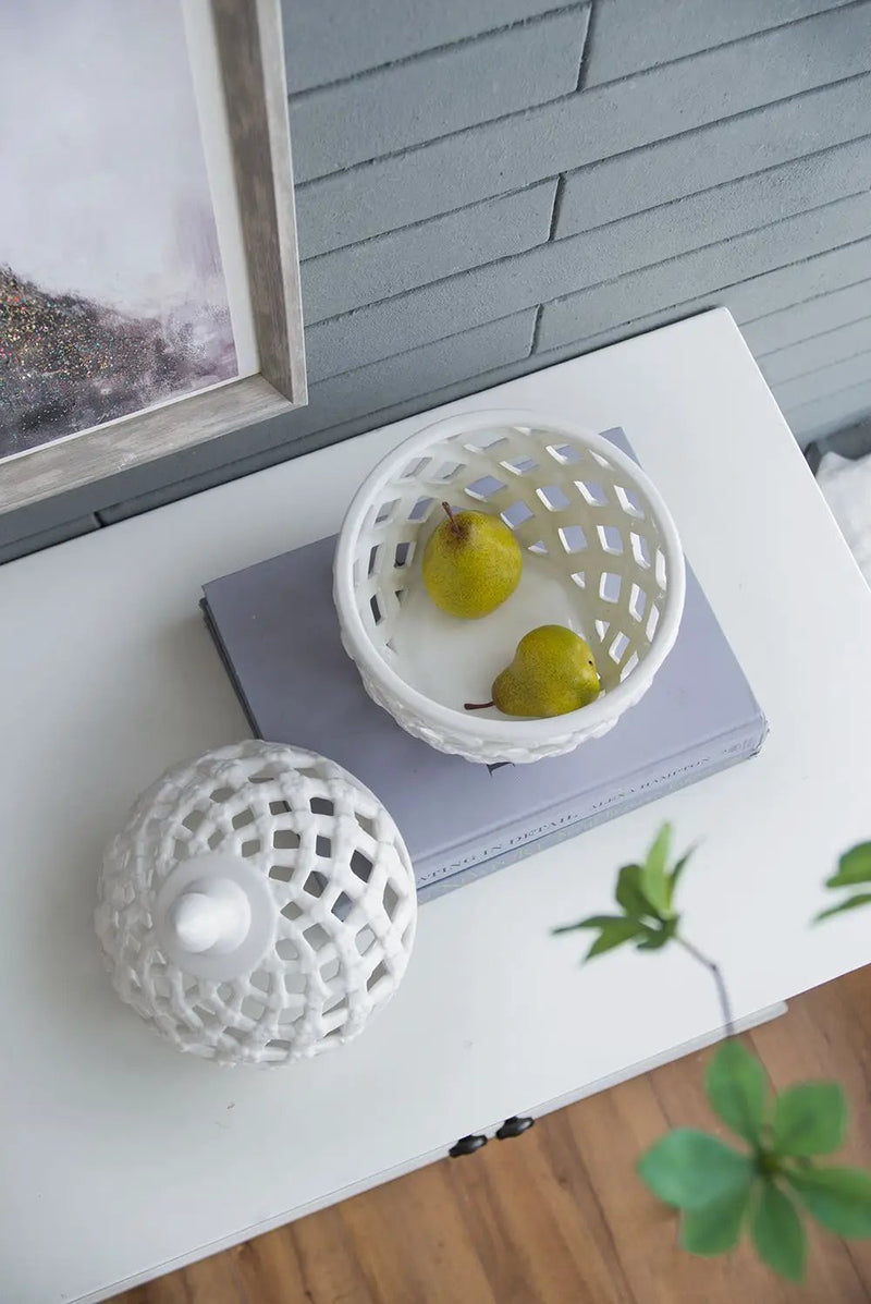 Ballas - Bird Lidded Jar - White by Unique Piece Furniture