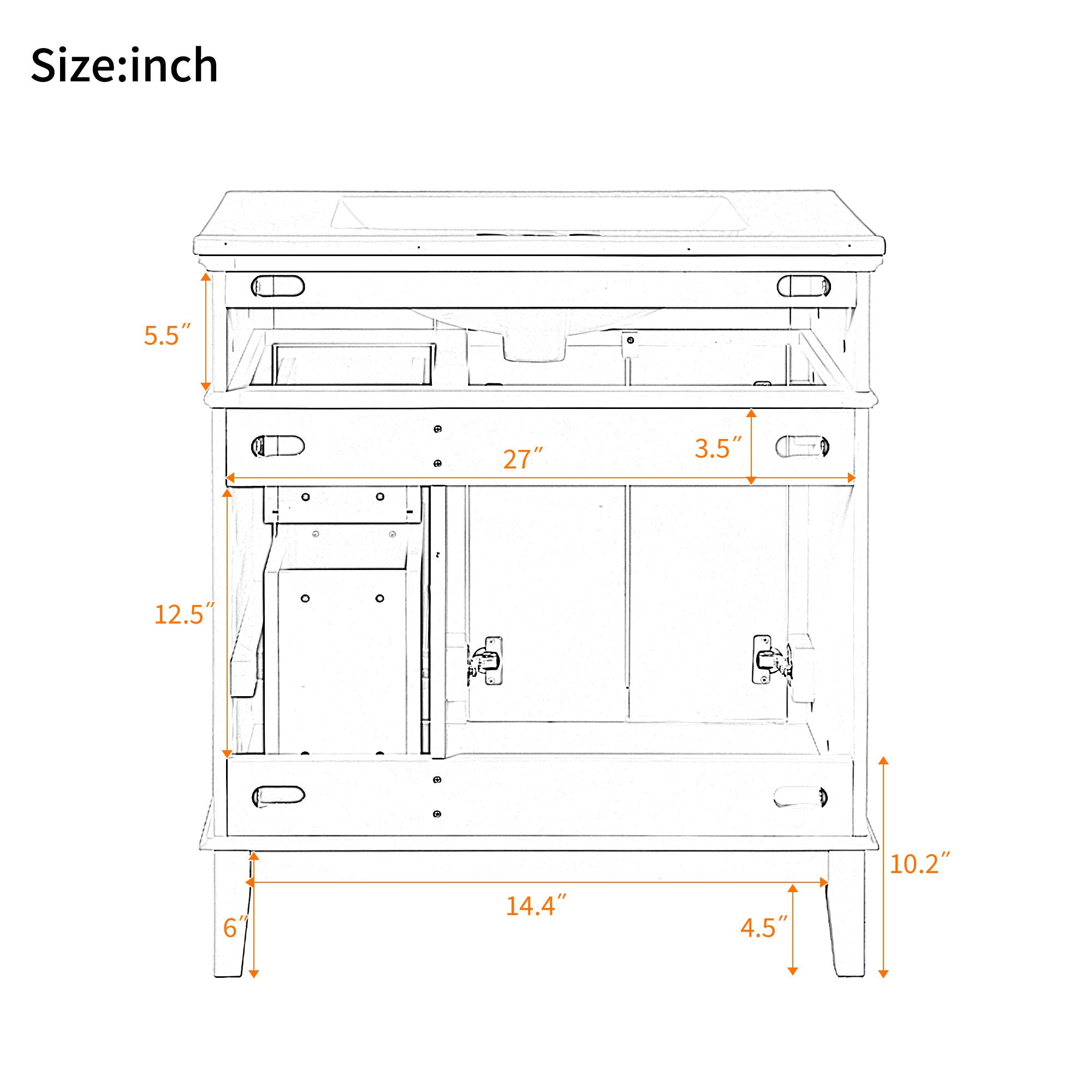 Modern Bathroom Vanity With Sink, Storage Cabinet, Soft Close Doors, Deep & Standard Drawers by HouseOfZazla