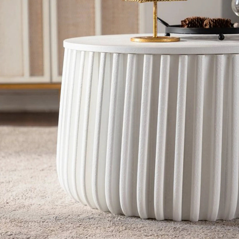 White Round Storage Table Set with Lift-Off Lid by HouseOfZazla