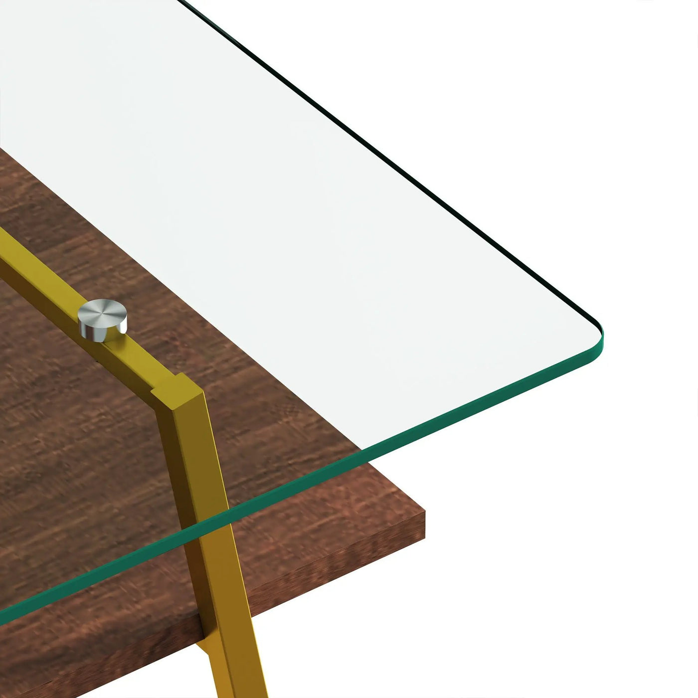 Rectangle Coffee Table, Tempered Glass Tabletop With Metal Legs, Modern Table For Living Room by HouseOfZazla
