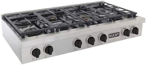Kucht 48" Inch Gas Sealed Burner Rangetop, KFX489T-K by Farmhouse Kitchen and Bath