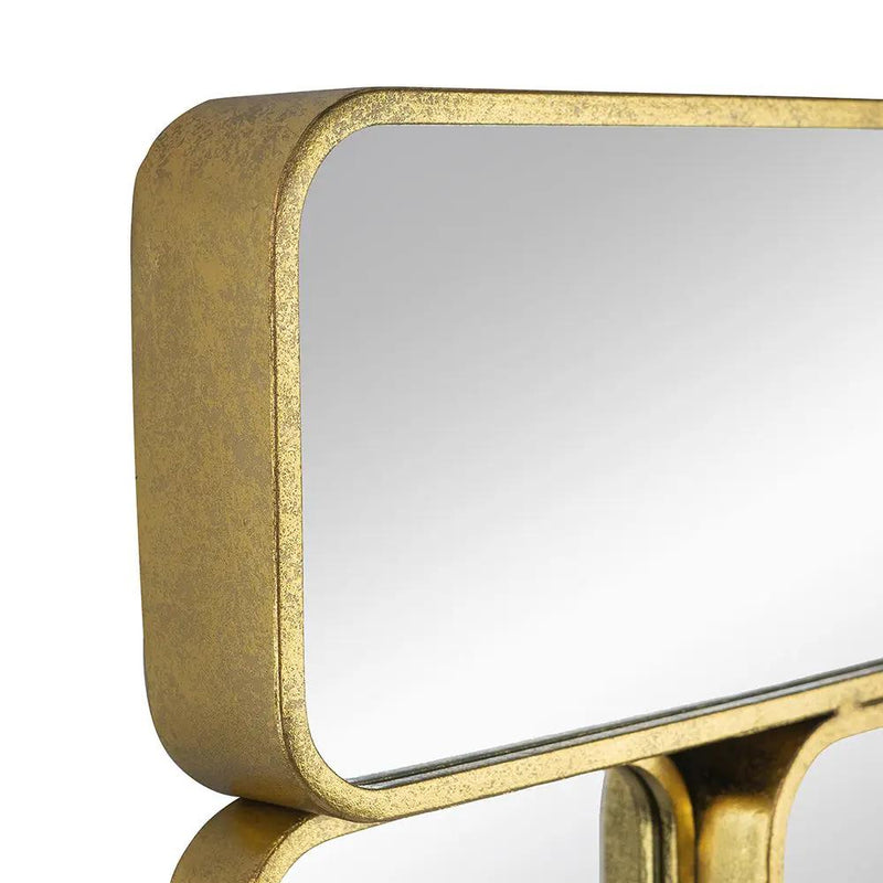 Mirror With en Metal Framed Decorative Rectangle Mirror For Bedroom Dressing Room, Hallway Or Living Spac - Gold by Unique Piece Furniture