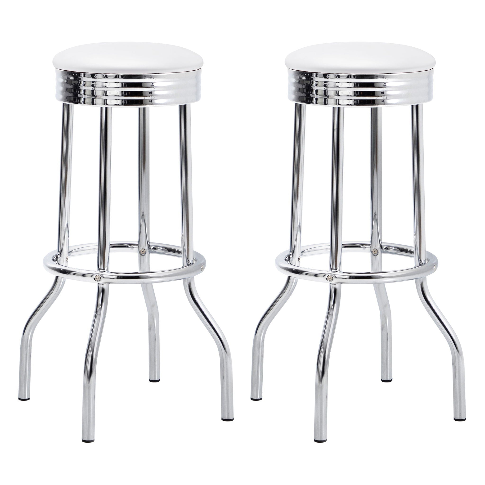 Midge - Upholstered Swivel Bar Stool (Set of 2) - White by HouseOfZazla