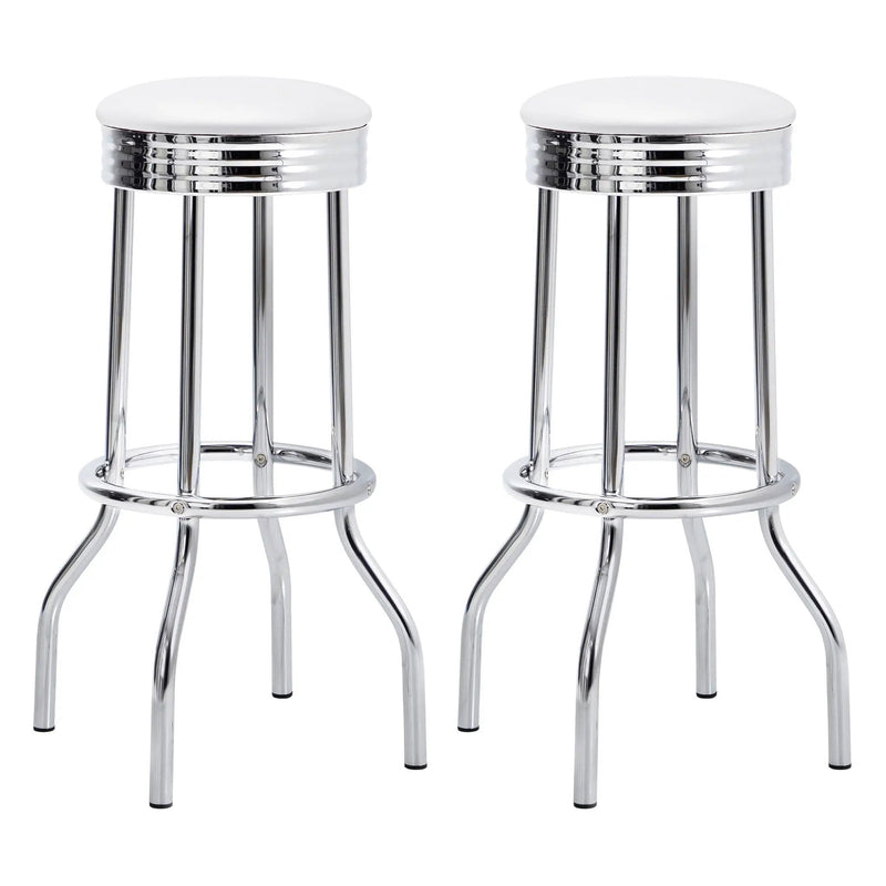 Midge - Upholstered Swivel Bar Stool (Set of 2) - White by HouseOfZazla